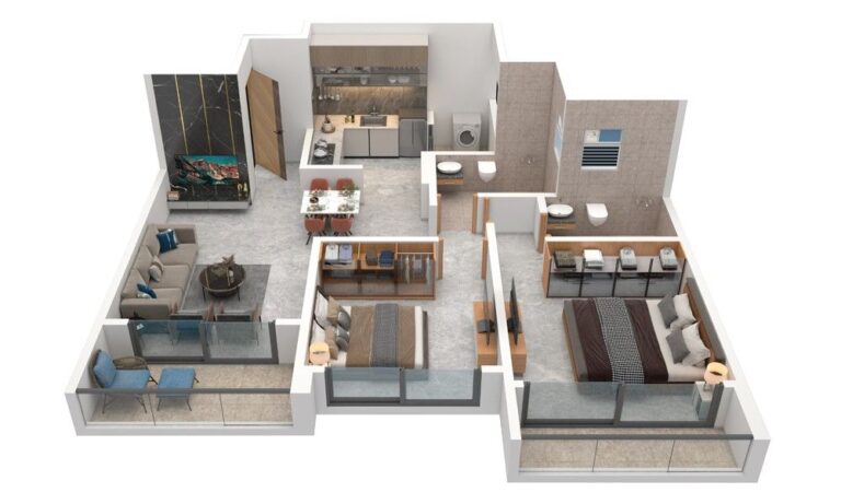 privia naimish 3 bhk unit plan